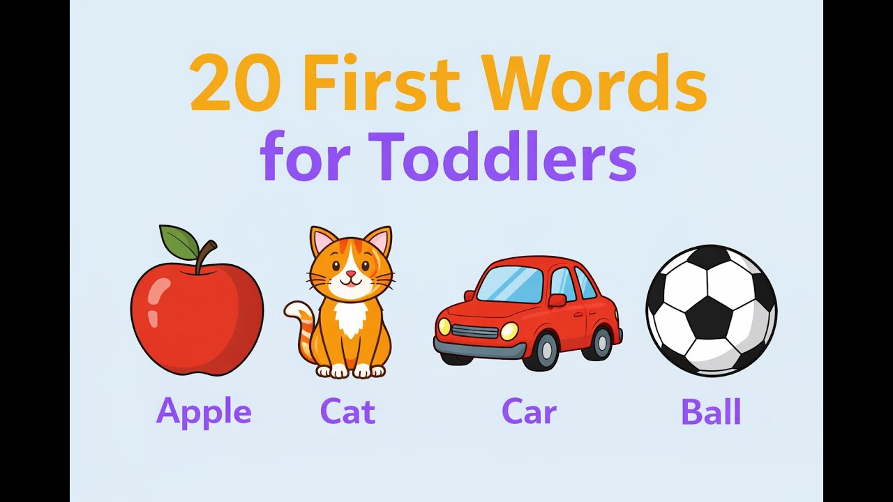 First 20 Words for Toddlers | Learn English for Kids with Pictures ...