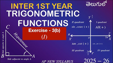 Trigonometric Functions|Inter 1st Year Maths|Exercise-3b@V V Lakshmi classes