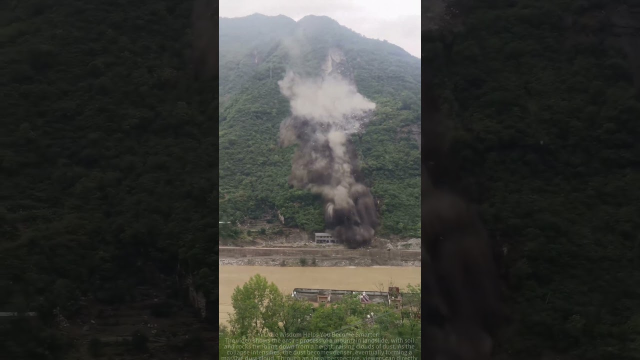 Mountain Collapse: Dust Clouds and Nature's Might!