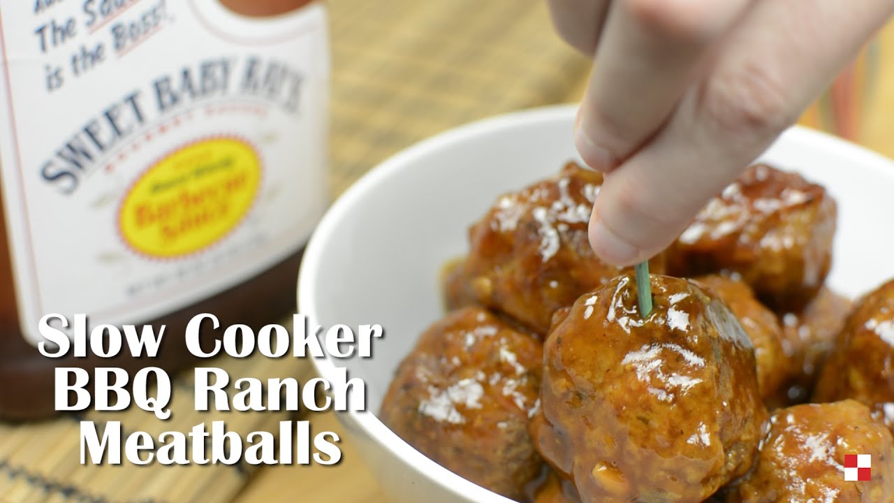 Slow Cooker BBQ Ranch Meatballs Recipe Rack YouTube