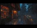 Sleep Instantly 😴 Cozy Cabin Rain & Thunderstorm Ambience at Night