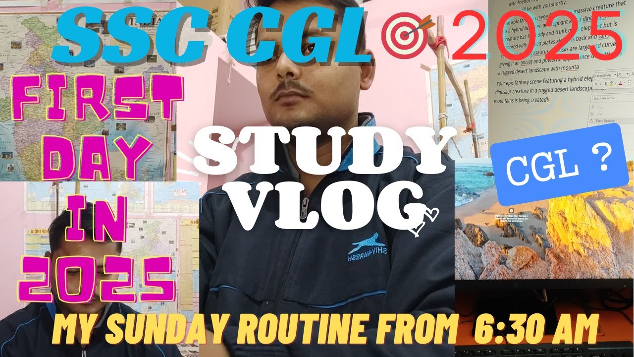 SSC CGL STUDY VLOG: My Self Study Daily 12 hrs | Routine For CGL 2025 ...