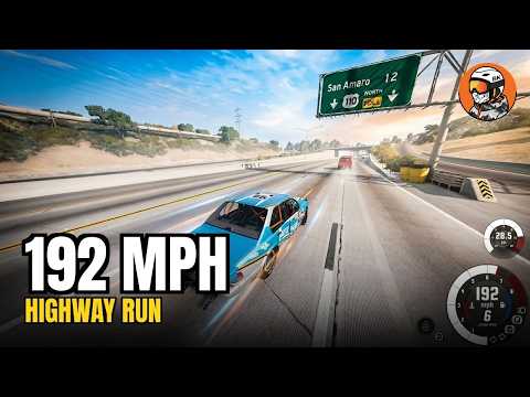 192 MPH Highway Run 🚗💨 #BeamNG #shorts