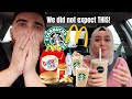 Letting the person in FRONT of us DECIDE what i eat!!! GONE WRONG | McDonalds  Starbucks drive thru