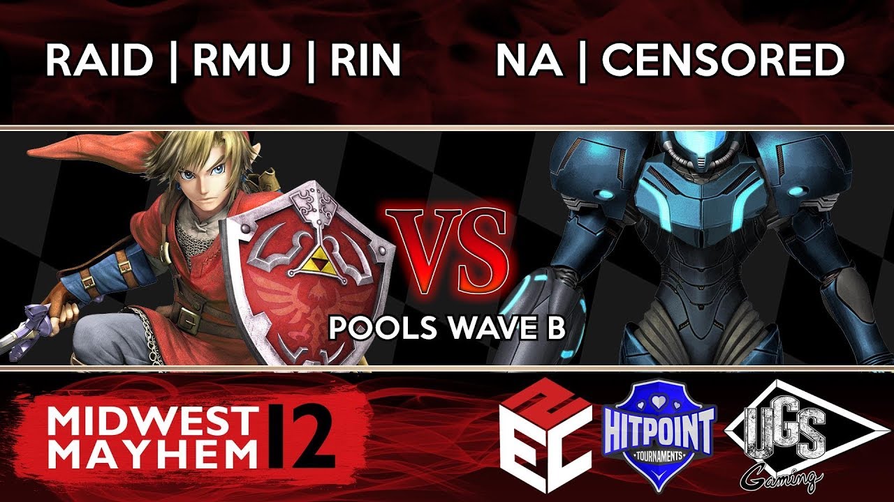 Midwest Mayhem 12 - Pools Wave B - RAID | RMU | RIN (Link) Vs. NA | Censored (Samus) - YouTube