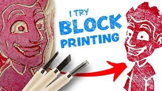 I Try BLOCK PRINTING: Cutting Lino into Art Stamps!