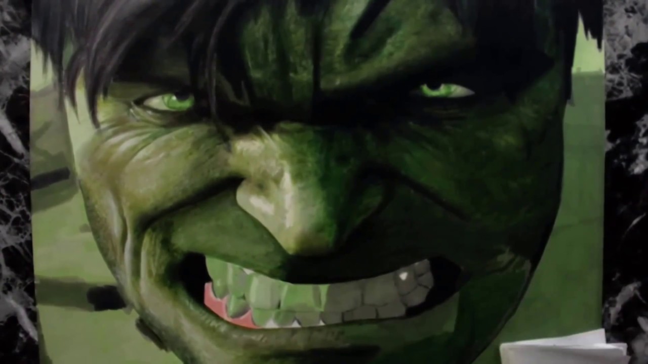 Drawing the incredible Hulk - Time Lapse - Speed drawing - YouTube.