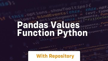 pandas values function python