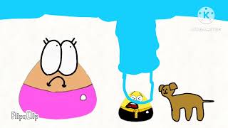 o pou colocou a boca no cachorro