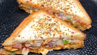 Cheesy Veg Sandwich Recipe #shorts