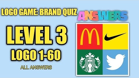 LOGO GAME: BRAND QUIZ ANSWERS | LEVEL 3 LOGO 1-60