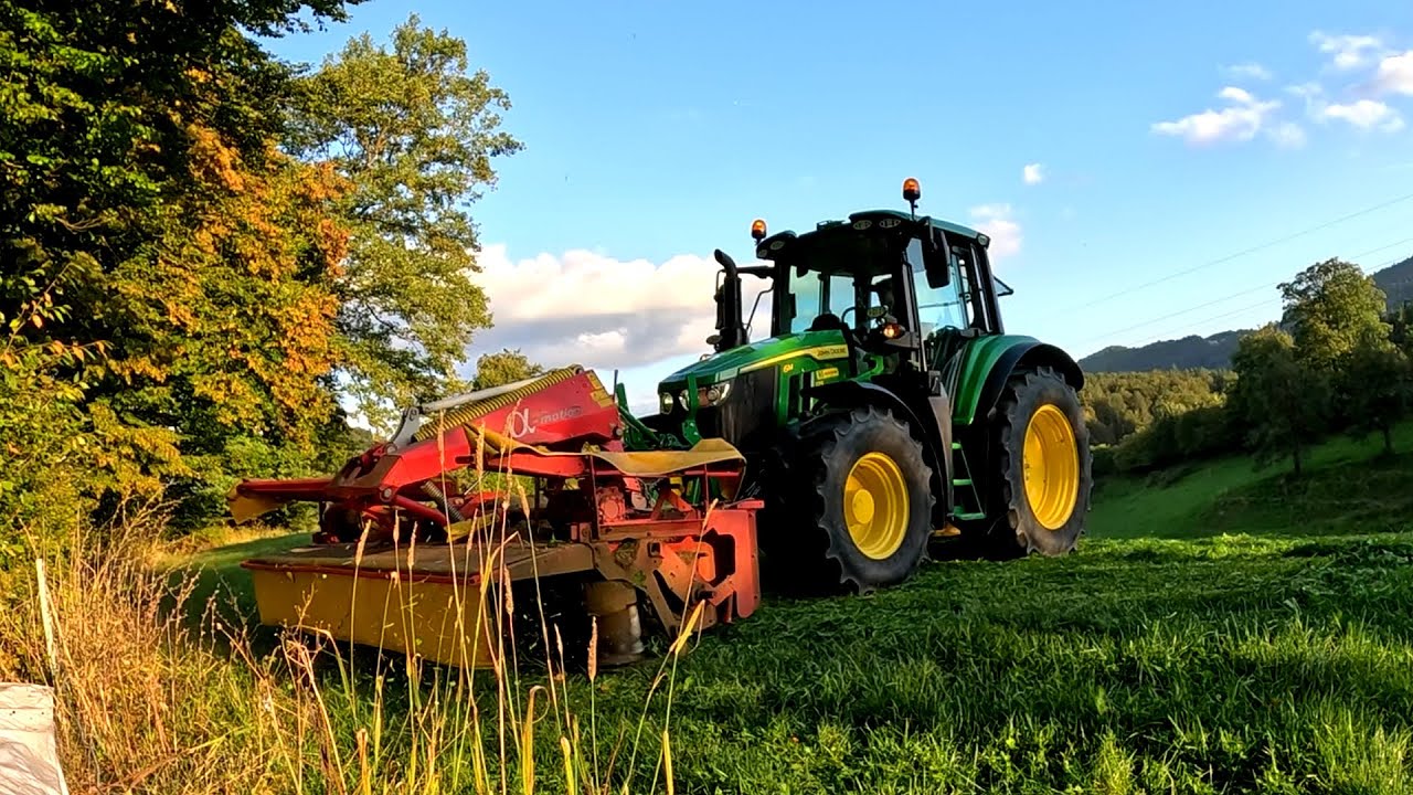 John Deere 6M 125 on Double Mowers | Grass Silage 