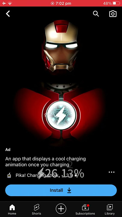 Fake charging app (Iron man) | Pika! Charging slow - advertisement