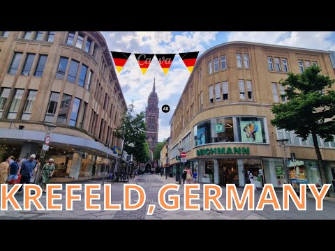 Krefeld city, Germany, walking tour in Krefeld Stadt Deutschland.