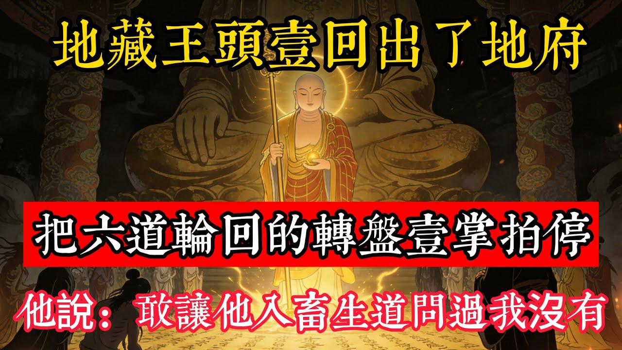 地藏王頭壹回出了地府，把六道輪回的轉盤壹掌拍停。判官問他為何，他說：敢讓他入畜生道，問過我沒有#立地成佛#念佛修行#因果正見#修行障礙化解#生死因果#佛学#佛教