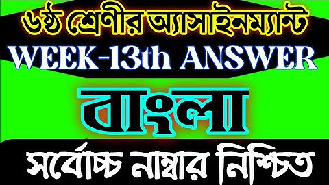 Class 6 Bangla Assignment Answer 13th Week | ৬ষ্ঠ শ্রেণীর বাংলা সমাধান ১৩তম সপ্তাহ
