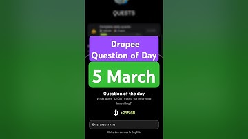 Dropee Question of Day Code 5 March | Dropee Question of Day | Dropee Today Question of Day