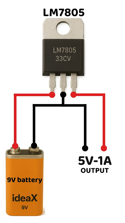 How to Get 5V from 9V Battery – LM7805 Regulator! 🔌🔧 #electronic #diy #ideax #voltageregulator