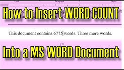 How to Insert WORD COUNT Into a MS Word Document 