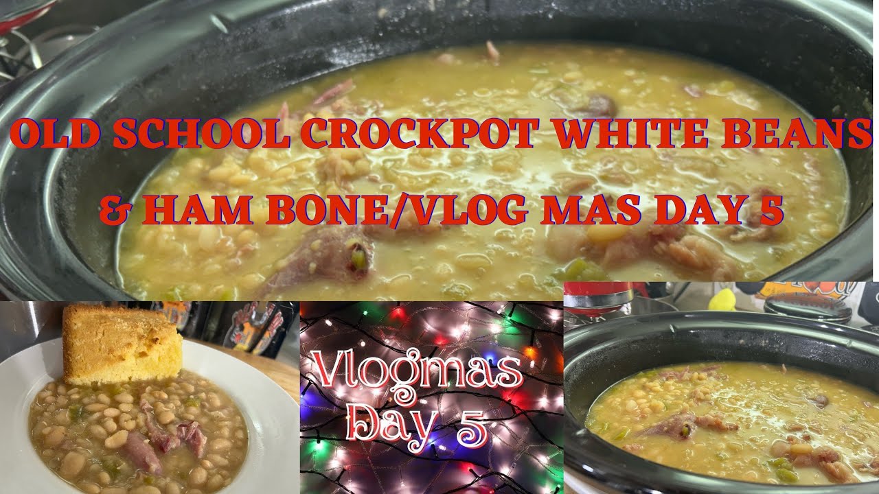 Белая фасоль в мультиварке старой школы с копченой ветчиной на кости/Влог Мас День 5