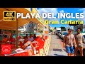 ⁴ᴷ³⁰ Gran Canaria Playa del Ingles Walk April 26, 2022 🔴 Rey Carlos Hotel to Vital Suites Residencia