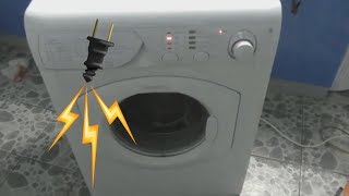 The washing machine works with jerks valve, motor, pump