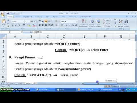 16  Fungsi SQRT, Power & Sumsq Ms  Excel 2007