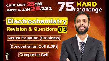 Electrochemistry 03 | 75 Hard Challenge | IIT JAM | CSIR NET | IIT GATE 2024 | Vigyan Vriksh