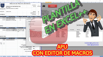ANÁLISIS DE PRECIOS UNITARIOS excel con macros habilitados presupuestos