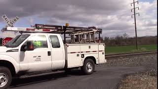 NS Maintenance Truck Driving Onto Train Station St In Annville PA