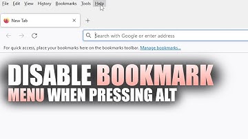 Disable bookmark menu when pressing ALT in Firefox