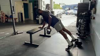 Elevated plank Kettlebell Row