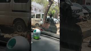 C4 block janakpuri heavy traffic road damage near dabari road