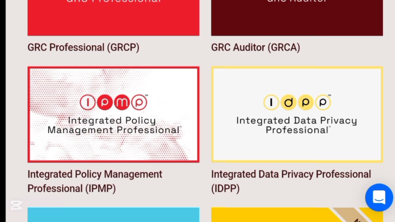 شرح كل الشهادات صادرة من  OCEG.