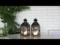 Set of 2 Decorative Candle Lantern 9.5&#39;&#39;High Metal Candle Lantern Vintage Style Hanging Lantern