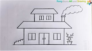 House Drawing | Ghar Drawing | My Home Art