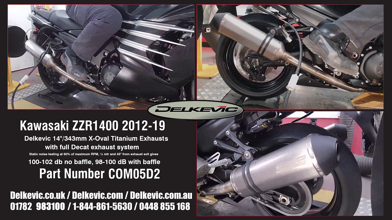 Delkevic Exhaust Muffler X-Oval Titanium sound Kawasaki ZZR1400 ZX