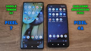 Google Pixel 7 (Tensor G2) vs Google Pixel 4a (Snapdragon 730G) - Speed Test