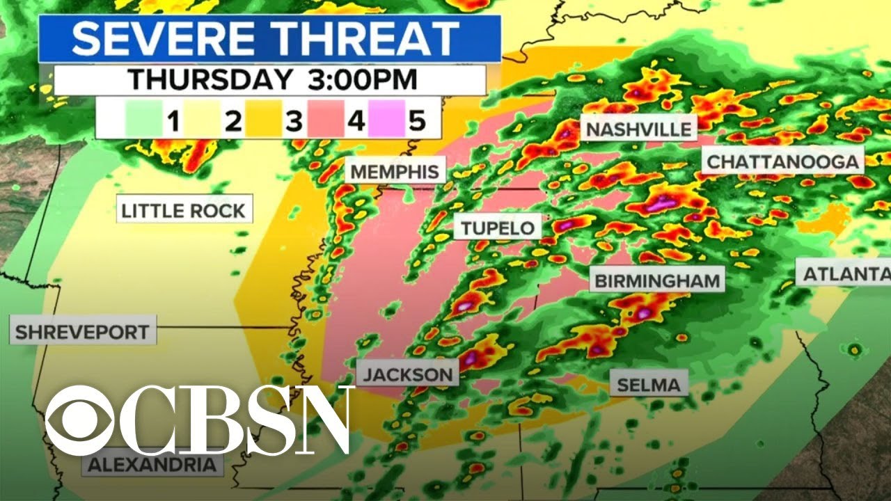 Southern states brace for another tornado outbreak - YouTube