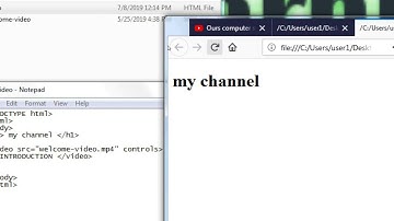 How to insert a video in html with tags notepad in Telugu