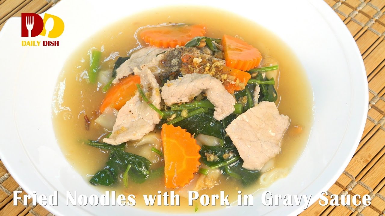 Fried Noodles with Pork in Gravy Sauce | Thai Food | Rad Na Moo | ราดหน้าหมู