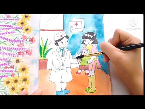 Video Vẽ tranh đề tài ƯỚC MƠ CỦA EM - ƯỚC MƠ LÀM BÁC SĨ - youtube