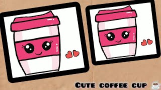 DRAW CUTE COFFEE CUP DRAWING STEP BY STEP @kidedrawingofficial