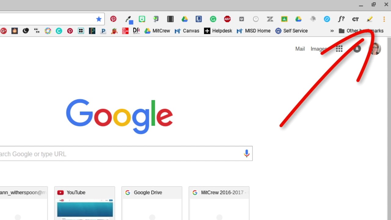 Set Bookmarks Bar On A Chromebook Youtube