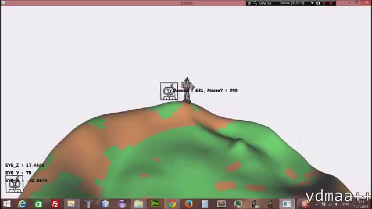 OpenGL, C++ - Camera TEST / тест камеры от 3ого лица - YouTube