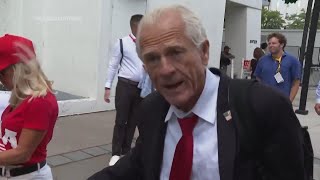 Ex-Trump adviser Peter Navarro, released from prison, arrives at the RNC