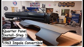 1963 Impala SS Convertible Part 11   Quarter Panel Installation Step 1 DIY Auto Restoration