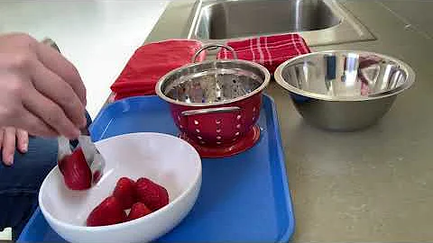 Toddler Meal Prep - Washing Strawberries