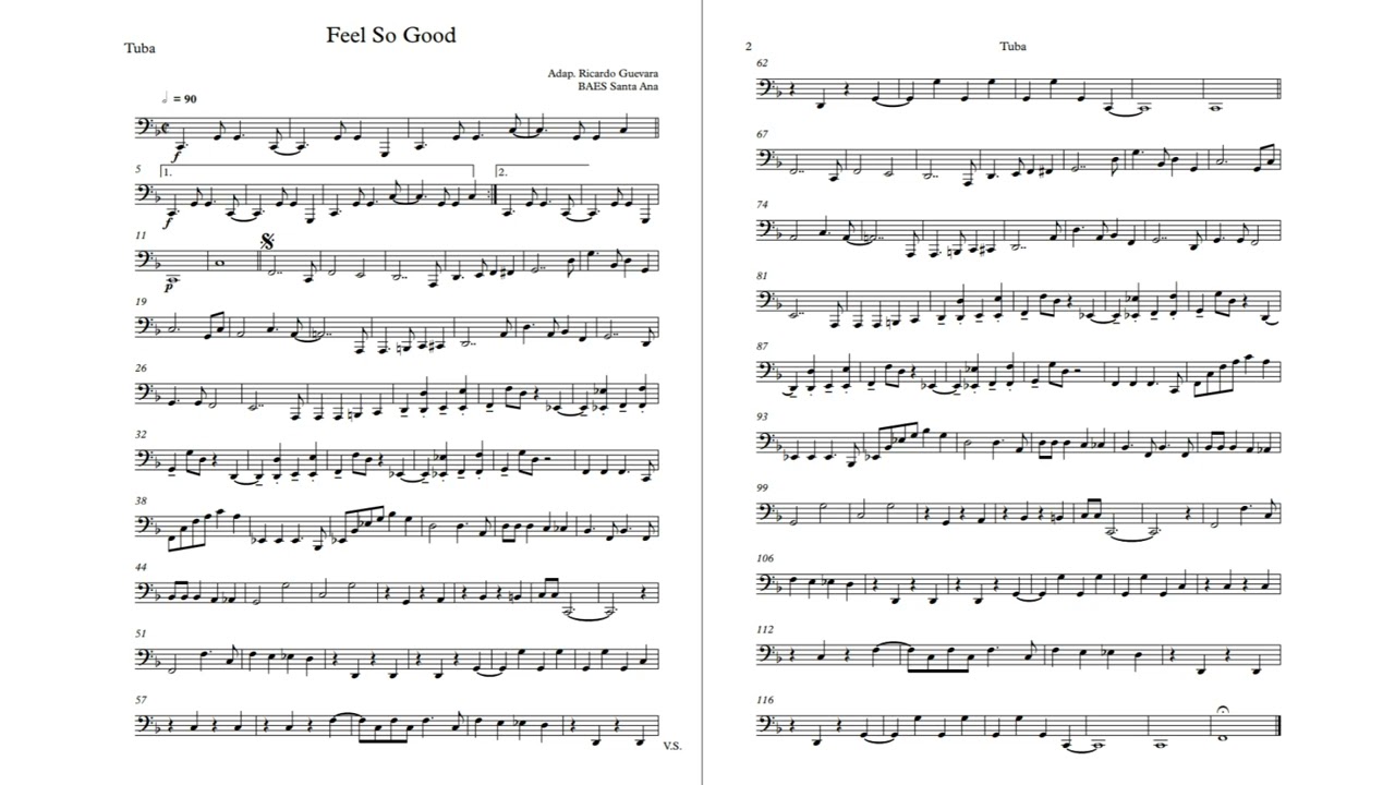 Feel So Good | General | Partitura Tuba 🇸🇻