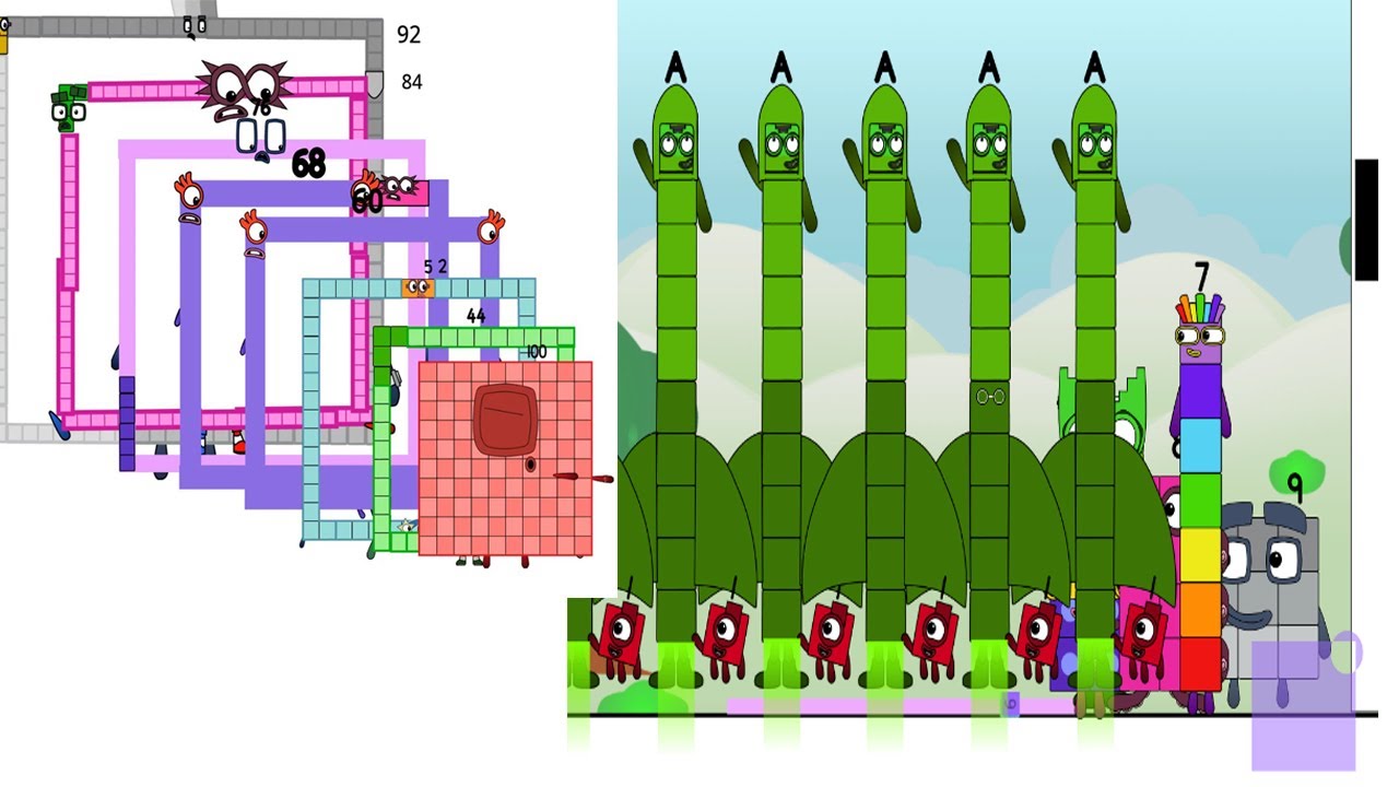 Математика Numberblocks: Серия 7 Numberblocks | Команда шагов серии 7 Numberblocks | УРОВЕНЬ 2 | ...
